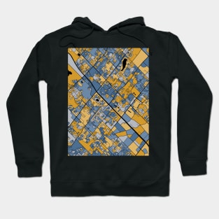 Brampton Map Pattern in Blue & Gold Hoodie